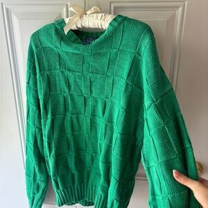 GAP Green Crew Neck Sweater with Textured Knit